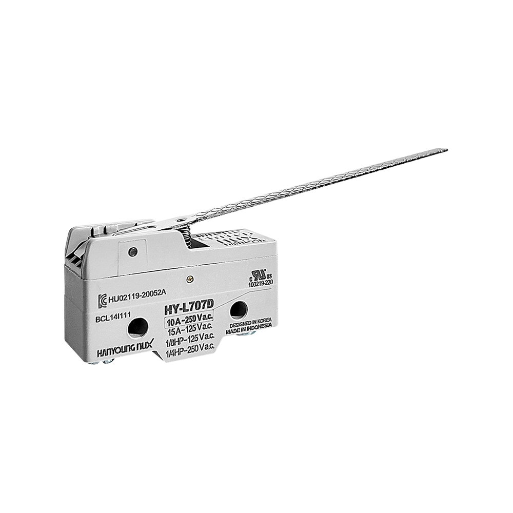 HY-L707D Microswitch Palanca Extra Larga 10A/250VAC UL Hanyoung Nux