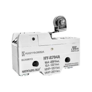 HY-R704A Microswitch Palanca Corta Y Roldana 10A/250VAC UL Hanyoung Nux