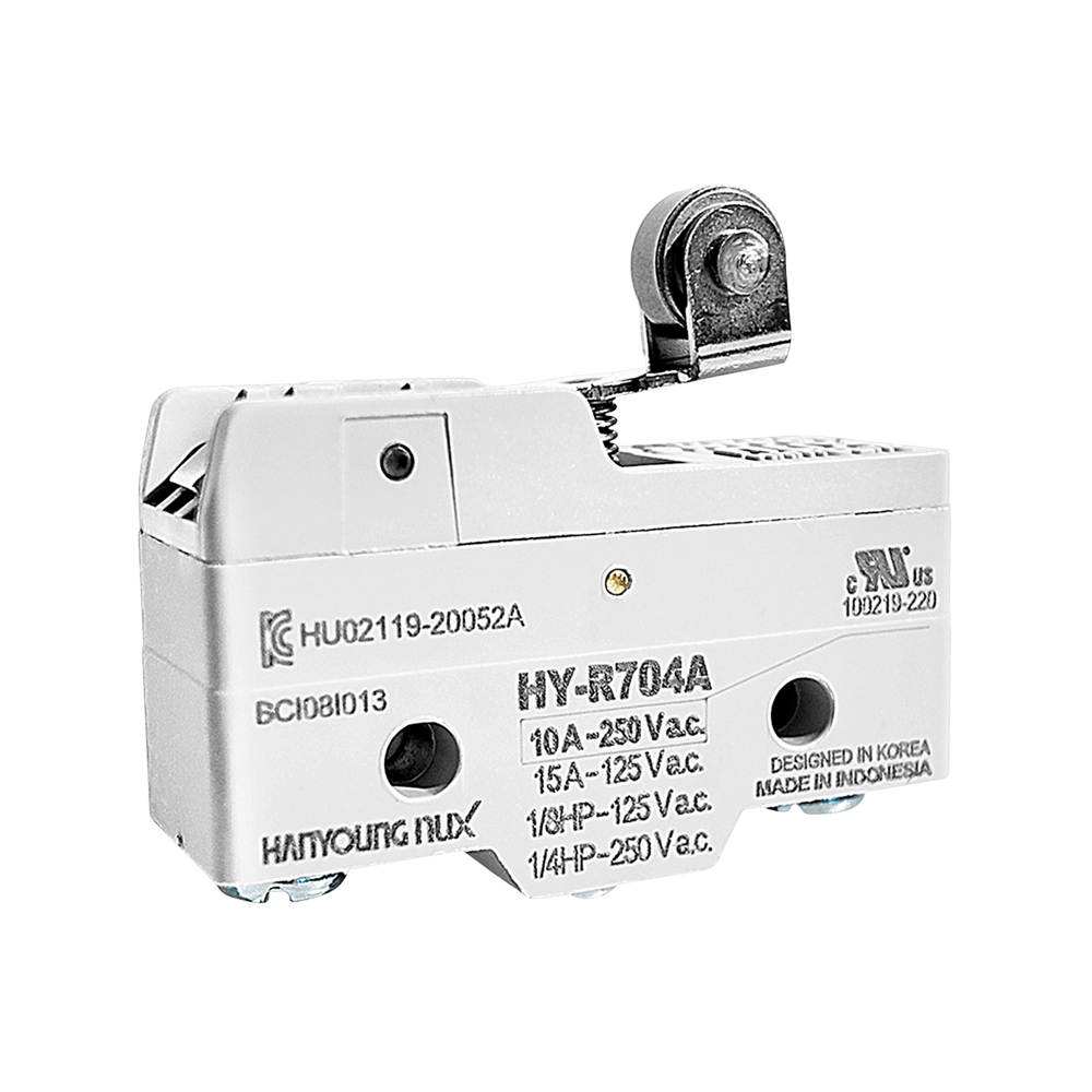 HY-R704A Microswitch Palanca Corta Y Roldana 10A/250VAC UL Hanyoung Nux