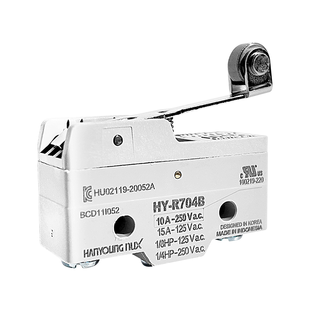HY-R704B Microswitch Palanca Mediana Y Roldana 10A/250VAC UL Hanyoung Nux