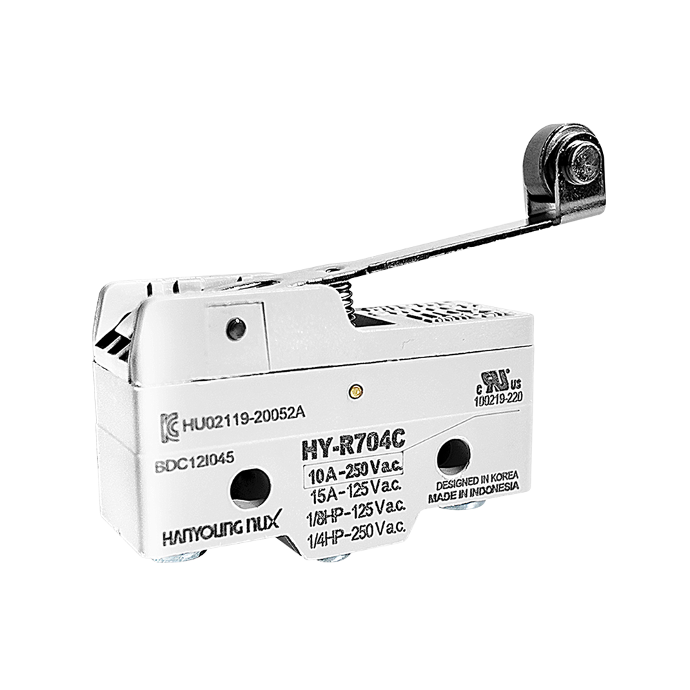 HY-R704C Microswitch Palanca Larga Y Roldana 10A/250VAC UL Hanyoung Nux
