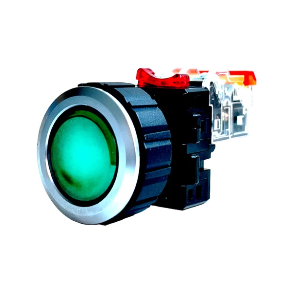 MRF-AM1G Pulsador Verde 30 mm Aluminio Hanyoung Nux