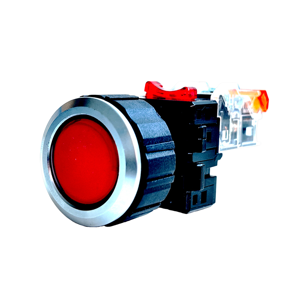 MRF-AM1R Pulsador Rojo 30 mm Aluminio Hanyoung Nux