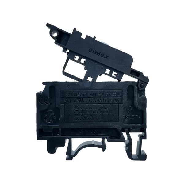 Bornera Portafusible KUDF4NV-Black, 4mm², Negro ,UL, Elmex