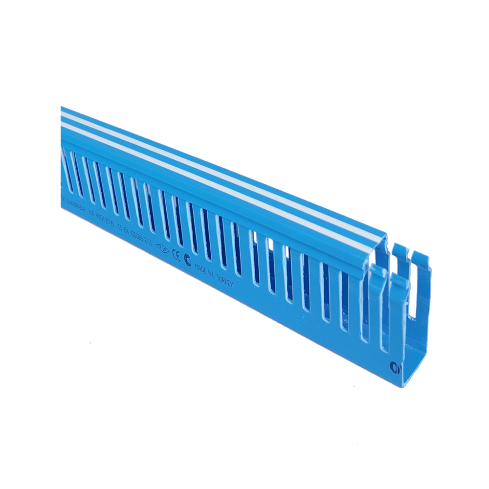 Canaleta Ranurada 25x60 mm Pvc Azul (2m.) Owen